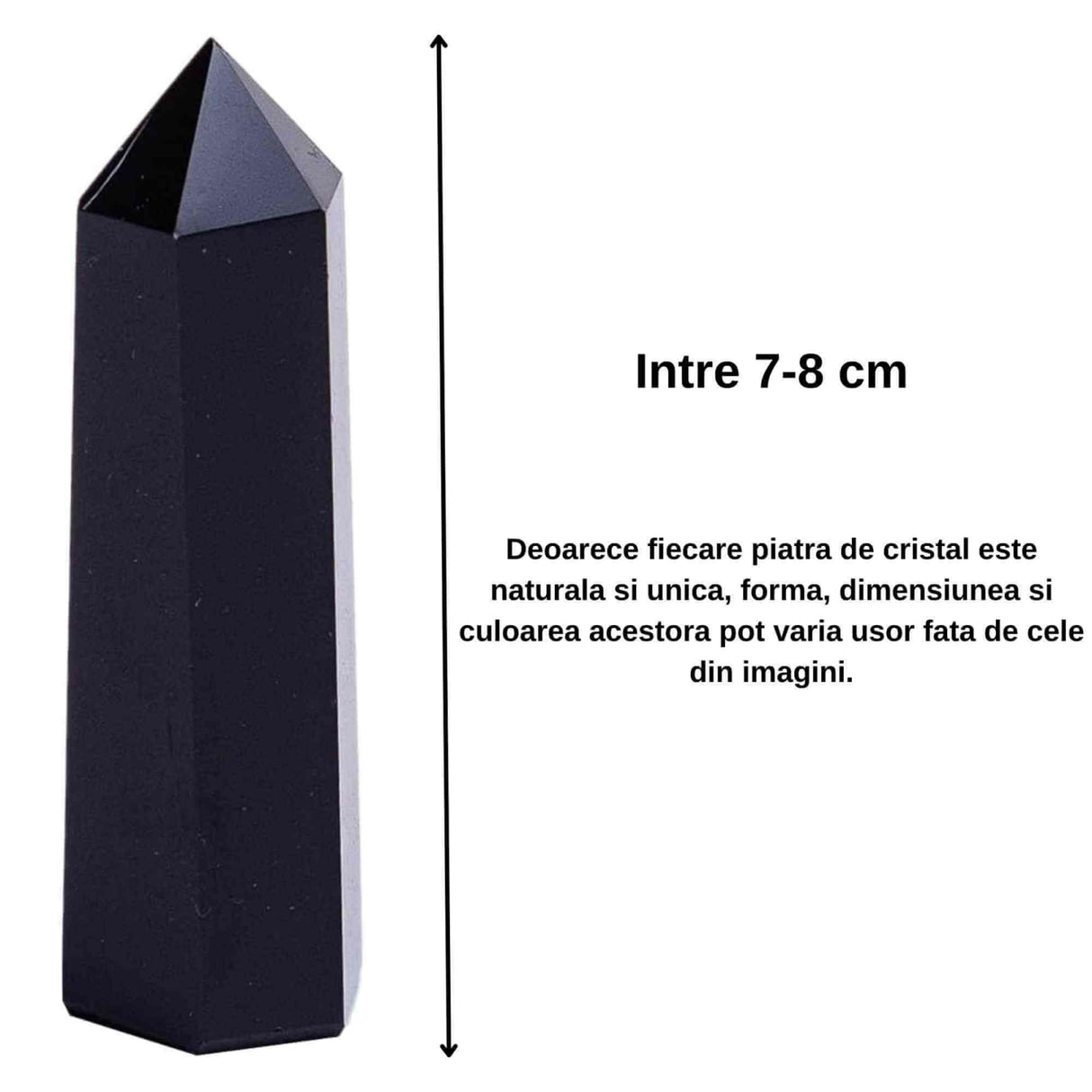 Turn de cristal semipretios vindecator hexagonal Obsidian