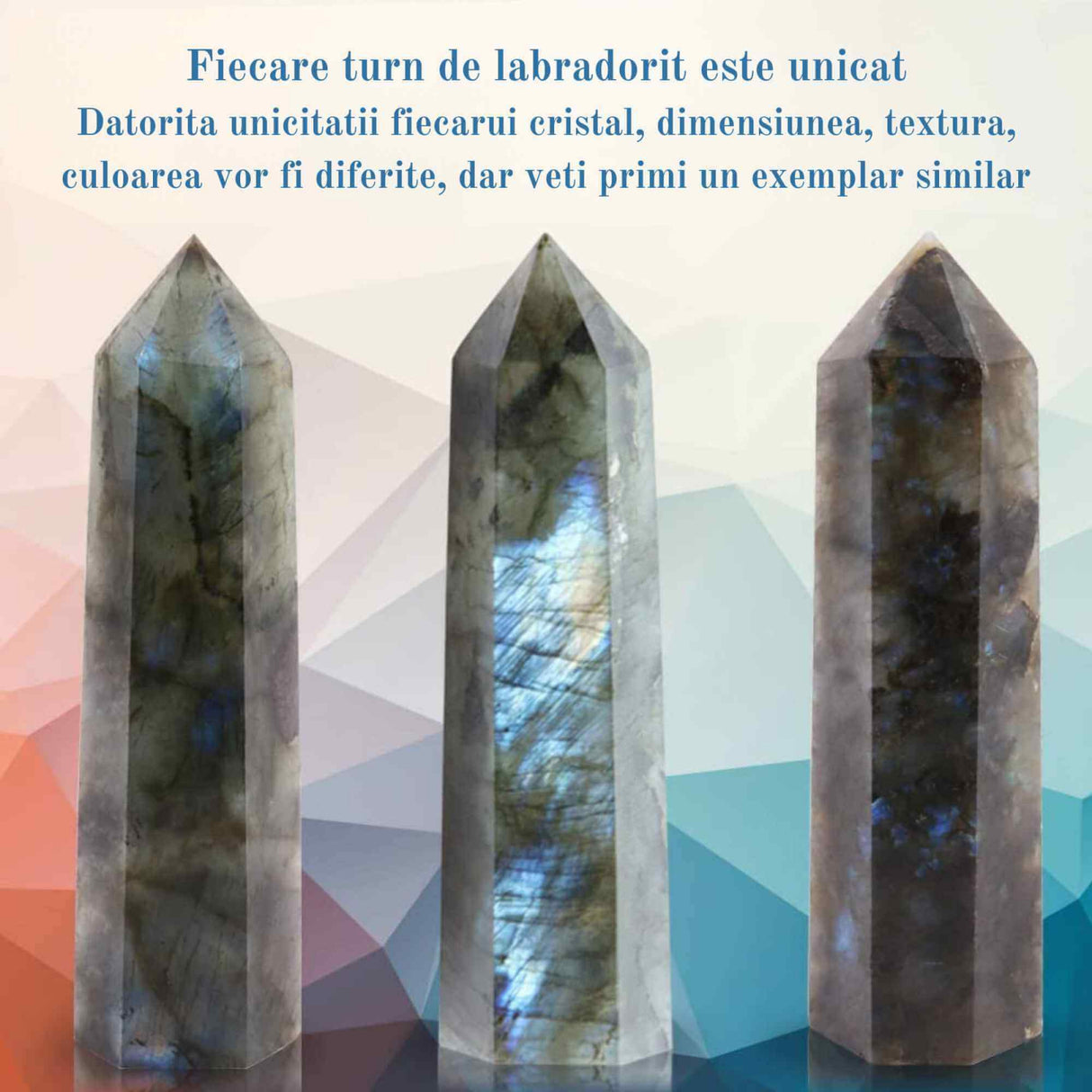 Bagheta din cristal natural de labradorit 10-11 cm