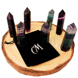 Turn din cristal natural Fluorit Curcubeu 9-10 cm: Adauga un strop de culoare si energie in viata ta