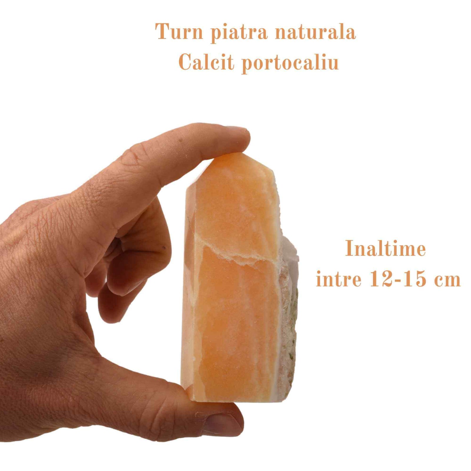Turn cristal natural Calcit Portocaliu 12-15 cm