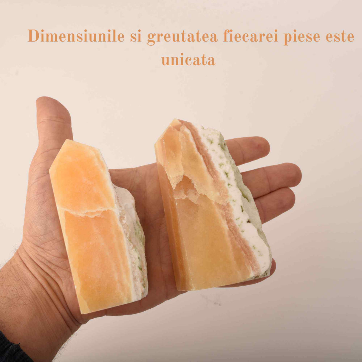 Turn cristal natural Calcit Portocaliu 12-15 cm