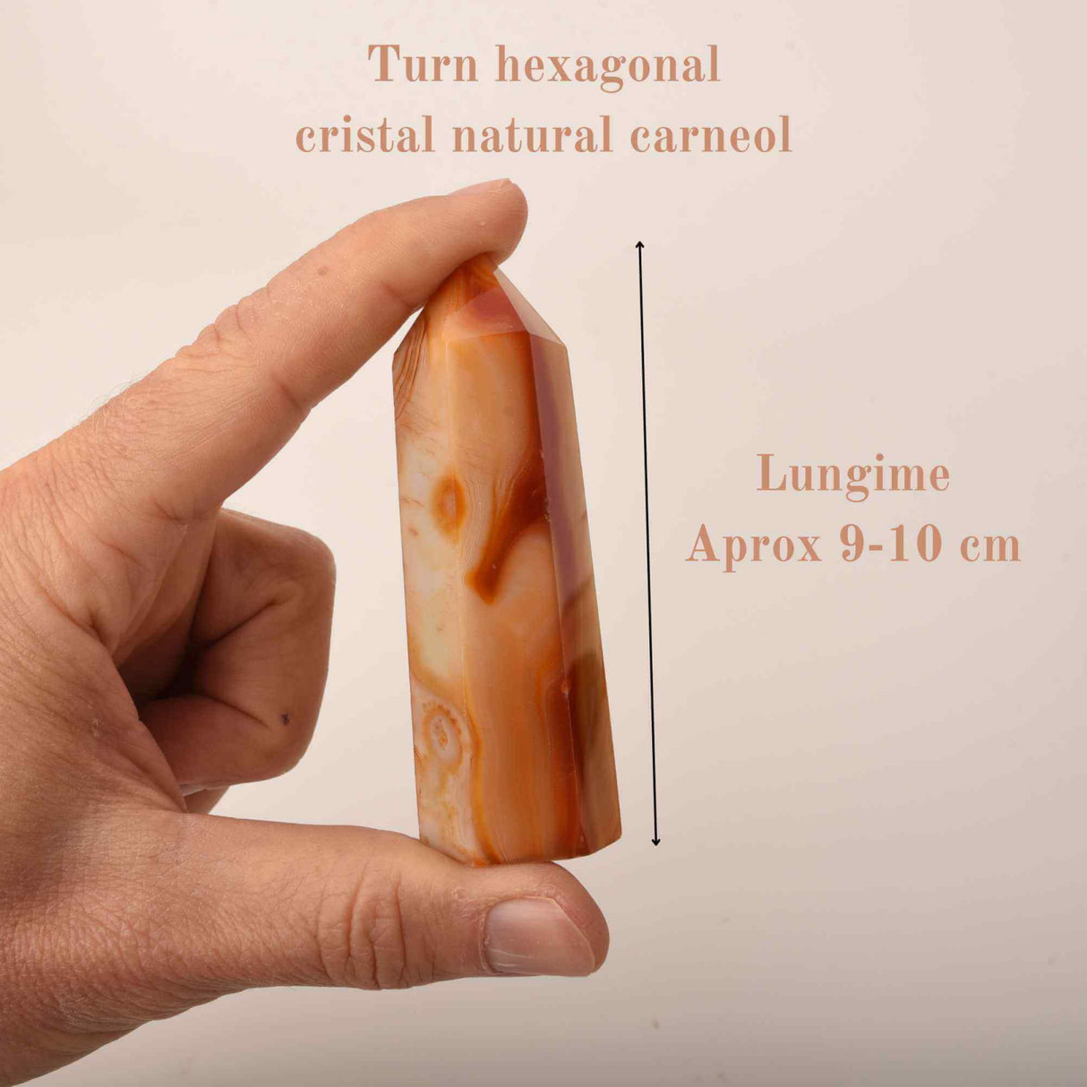 Turn din cristal natural unicat Carneol 9-10 cm