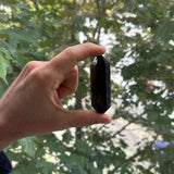 Turn Hexagonal Dublu Varf din Obsidian Negru inaltime de 7-9 cm