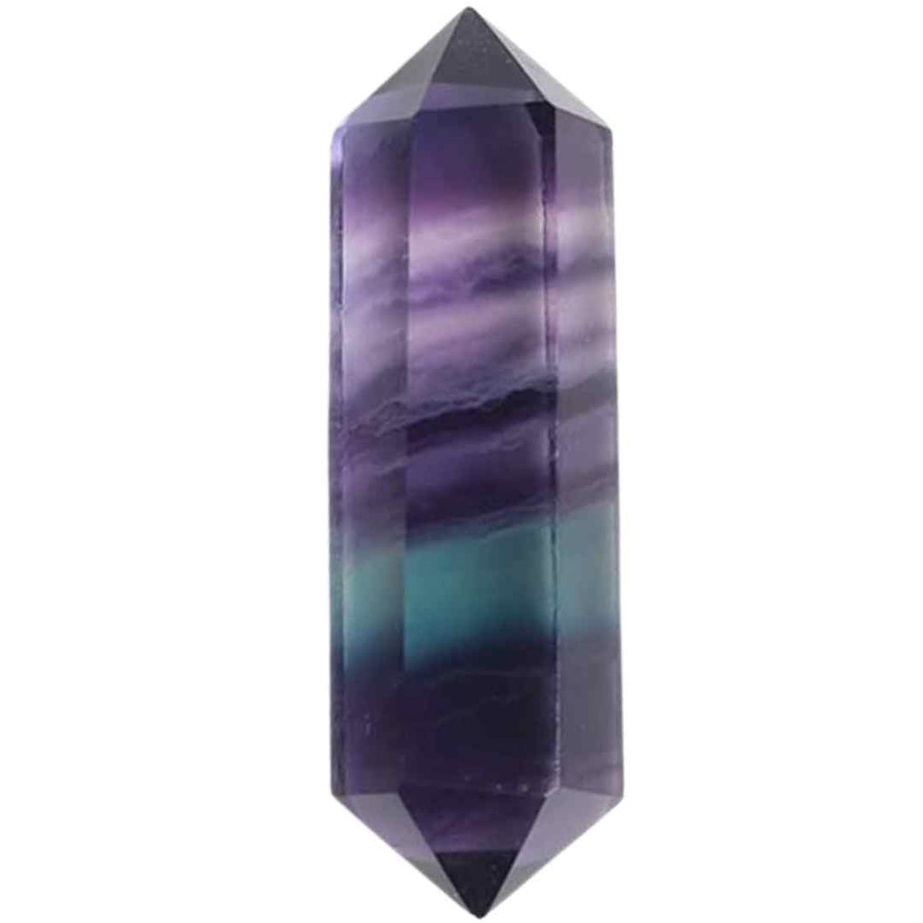 Obelisc de cristal natural Fluorita dublu varf 9-10 cm Cristalul lustruit pentru concentrare, curatarea energiei si echilibrarea chakrei celui de-al Treilea Ochi