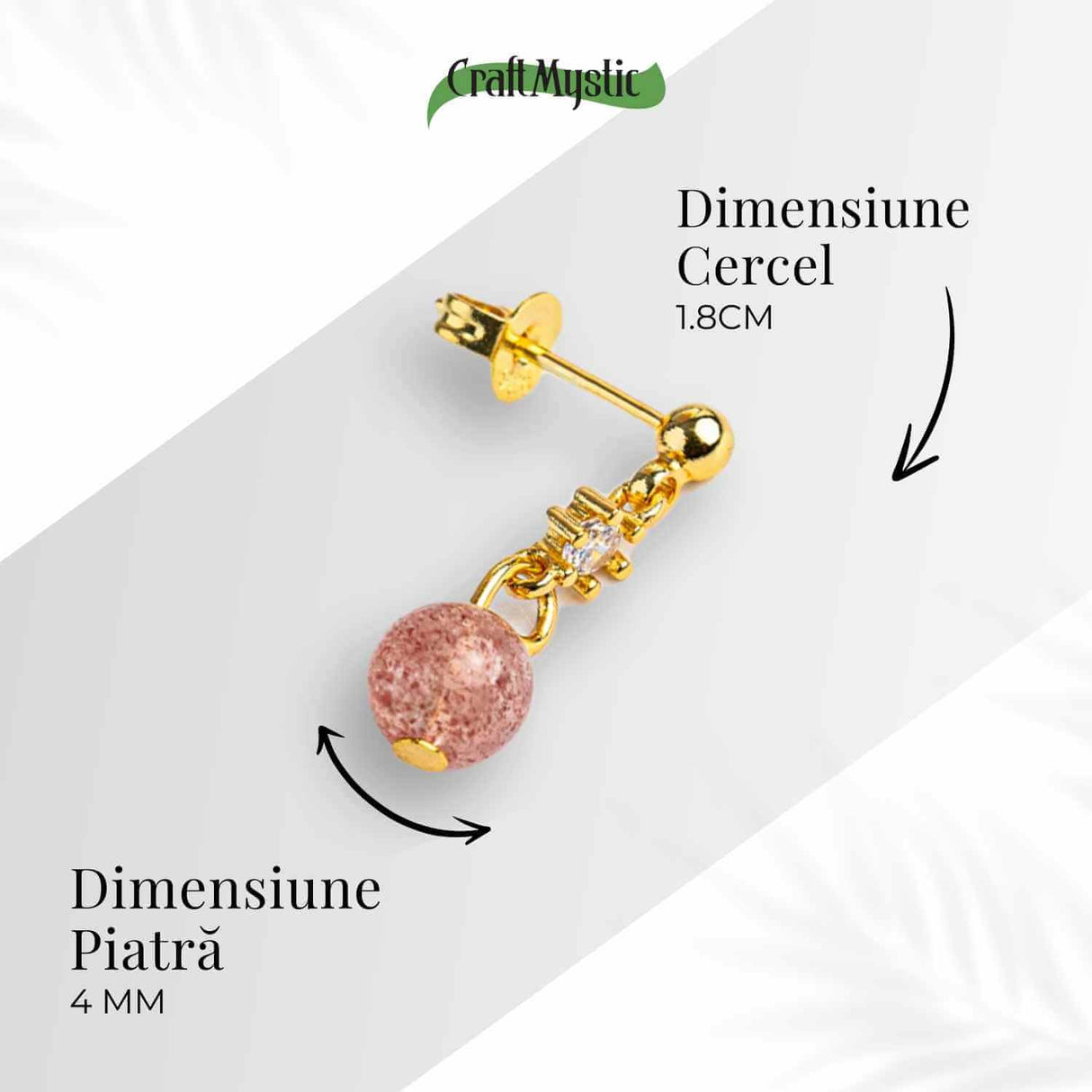 Vibratie de Iubire si Gratie – Cercei cu Cristal Capsuna