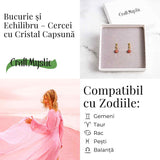 Vibratie de Iubire si Gratie – Cercei cu Cristal Capsuna