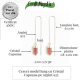 Energie a Inimii si Armonie – Cercei Argint 925 cu Cristal Capsuna