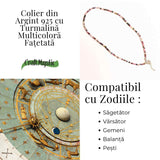 Energie si Armonie – Colier din Argint 925 cu Turmalina Multicolora Fatetata