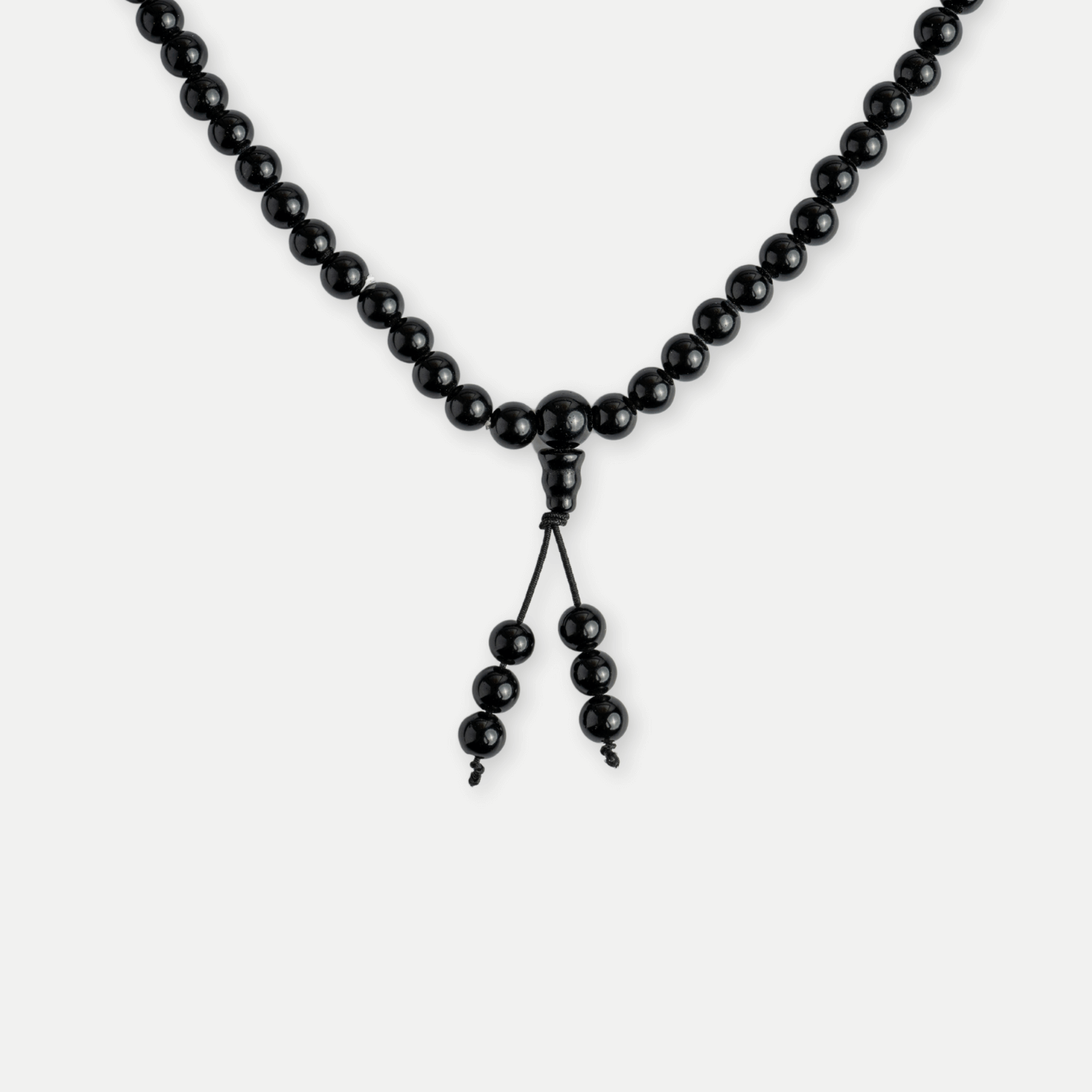 Protectie si Claritate – Colier Mala cu Obsidian si Ciucure Boho